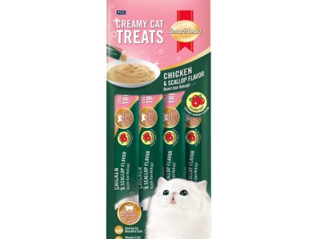 3 FOR $12: Smartheart Cranberry Chicken & Scallop Creamy Cat Treats 15gx4 Online