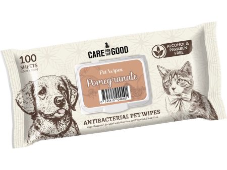 3 FOR $11.70: Care For The Good Antibacterial Pet Wipes For Cats & Dogs (Pomegranate) 100pc Sale