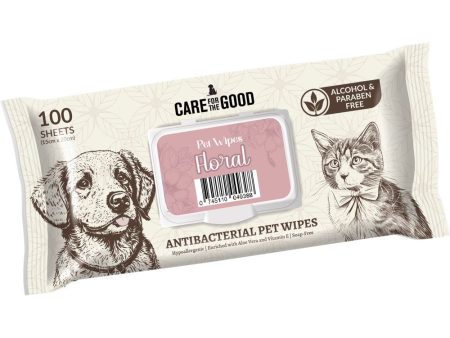 3 FOR $11.70: Care For The Good Antibacterial Pet Wipes For Cats & Dogs (Floral) 100pc Cheap