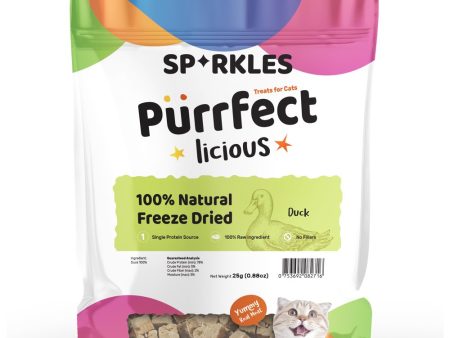 3 FOR $8.80: Sparkles Purrfectlicious 100% Natural Freeze Dried Duck Grain-Free Cat Treats 25g Online now