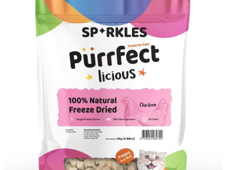 3 FOR $8.80: Sparkles Purrfectlicious 100% Natural Freeze Dried Chicken Grain-Free Cat Treats 25g Online Sale