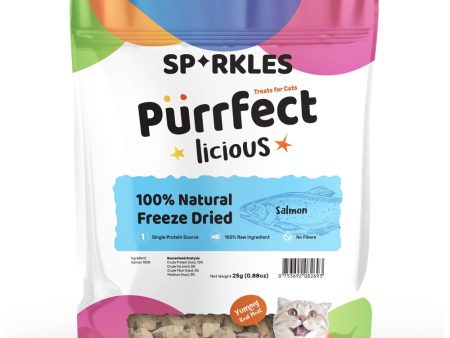 3 FOR $8.80: Sparkles Purrfectlicious 100% Natural Freeze Dried Salmon Grain-Free Cat Treats 25g Online Sale