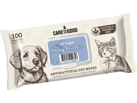 3 FOR $11.70: Care For The Good Antibacterial Pet Wipes For Cats & Dogs (Baby Powder) 100pc Fashion