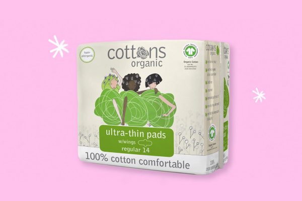 Cottons Organic Regular Ultra Thin Pads with Wings - 14 Pads Supply