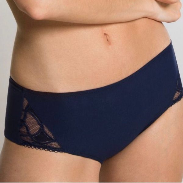 Lou - Geometric Lace Boyshort - Navy Sale