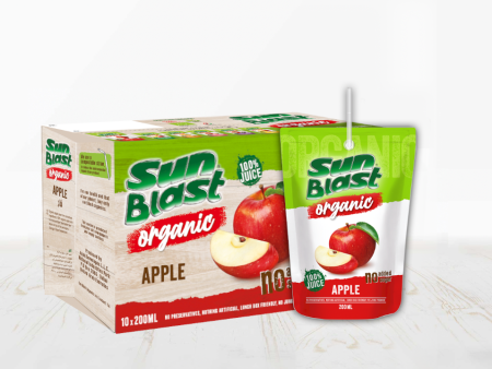 Sun Blast Organic Apple Juice - 10 x 200 ML Online Sale