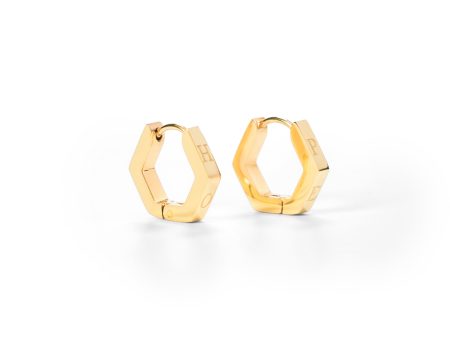 Hope in a Hexagon Huggie Earrings Fashion