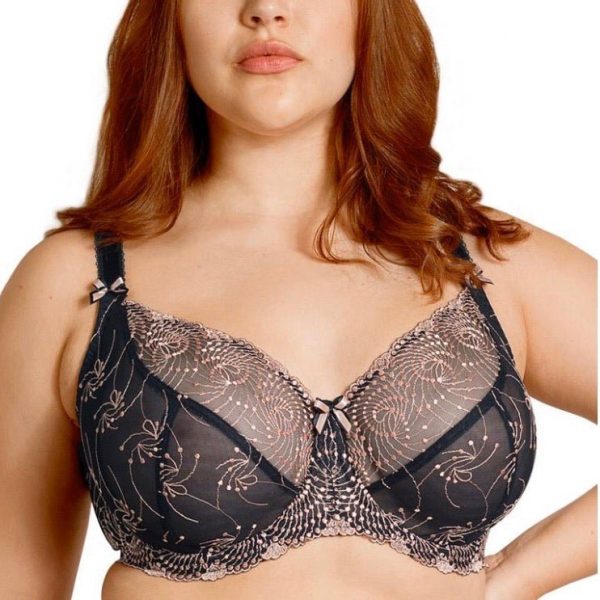 Fit Fully Yours - Nicole Shear Bra - Black Rose Gold Fashion