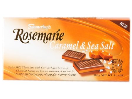 Rosemarie, Fine Swiss milk chocolate with Carmel & Sea salt flavored Perline filling, 100g Online now