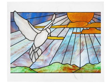 Bright Colors Dove of Healing Throw Blanket For Sale