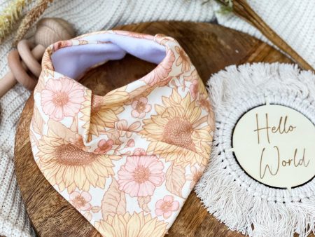 SUNFLOWERS Organic Cotton Bandana Bib For Discount