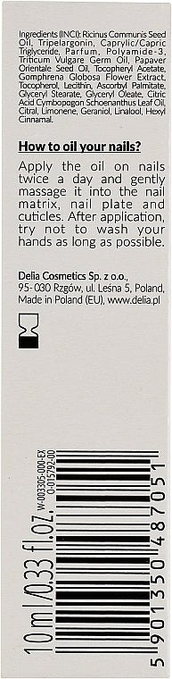 DELIA Bio Strengthening Oil Nails Cuticles 10ML Online now