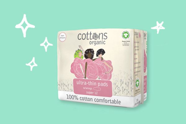 Cottons Organic Super Ultra-Thin Pads with Wings - 12 Pads Supply