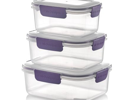 Set of 3 Fresco Food Container 1100ml, 1600ml & 2100ml on Sale