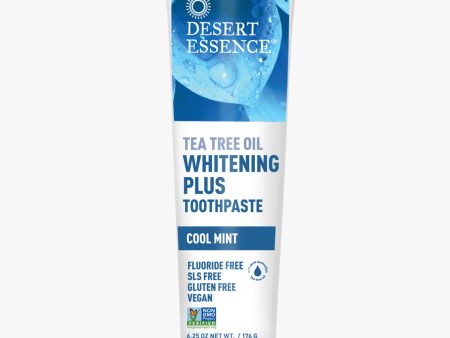 DESERT ESSENCE TEA TREE OIL WHITENING PLUS FLUORIDE-FREE Toothpaste 176G Cheap