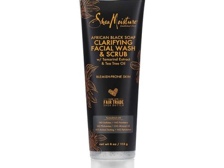 Shea Moisture African Black Soap Problem Facial Wash And Scrub, 113 G For Cheap