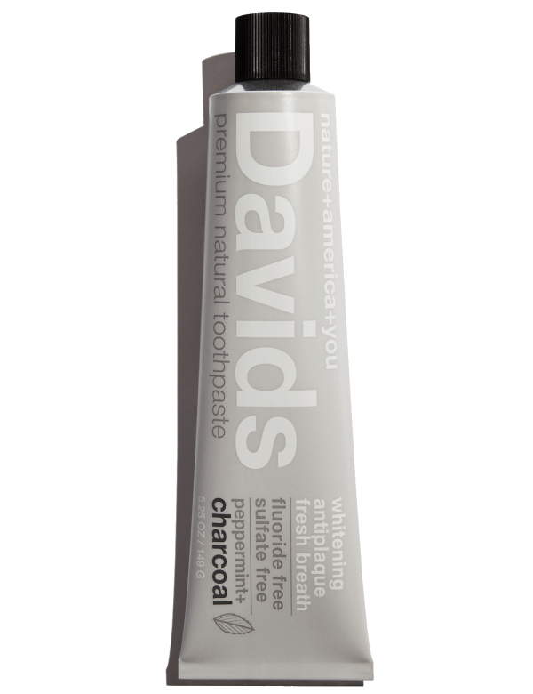 Davids Premium Toothpaste Whitening Antiplaque fresh breath   Natural Mint Charcoal 50g. For Cheap