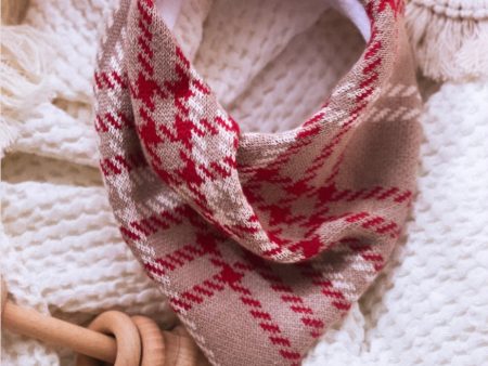 CHRISTMAS KNIT Bandana Bib ~ White For Sale