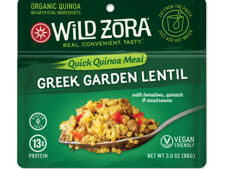 Wild Zora    Quick Quinoa Meal - Greek Garden Lentil with Tomato Spinach & Green Olives 3 oz Discount