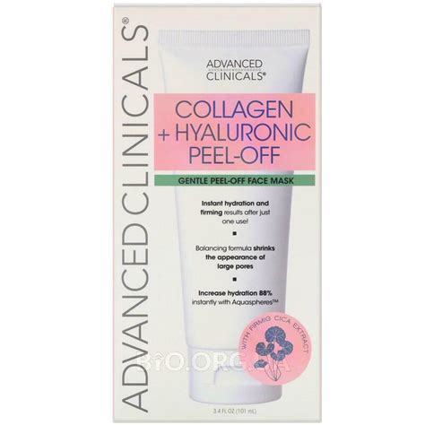 Advanced Clinicals Collagen Hyaluronic Acid Anti Aging Peel Off Face Mask,101ml For Sale