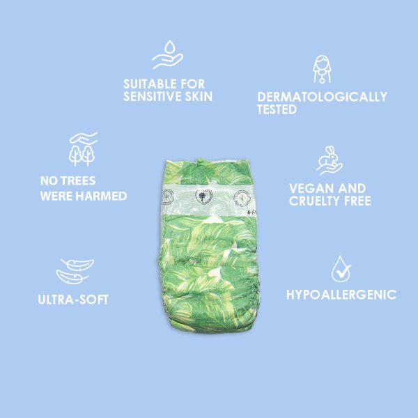 PureBorn Organic Natural Bamboo Baby Disposable Size 3 Diapers Nappy Single Pack from 5.5 to 8 Kg 28 Pcs on Sale