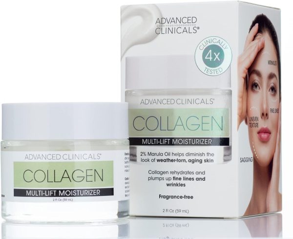 Advance Clinicals Plant Based Collagen, Multi-Lift Moisturiser 59ML Hot on Sale