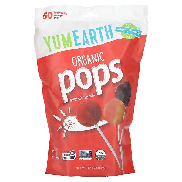 YUMEARTH, Organic Pops, Assorted Flavors, 50 Pops 310G For Cheap