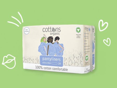 Cottons, 100% Natural Cotton Coversheet, Pantyliners, Ultra-Thin, 24 Liners For Discount