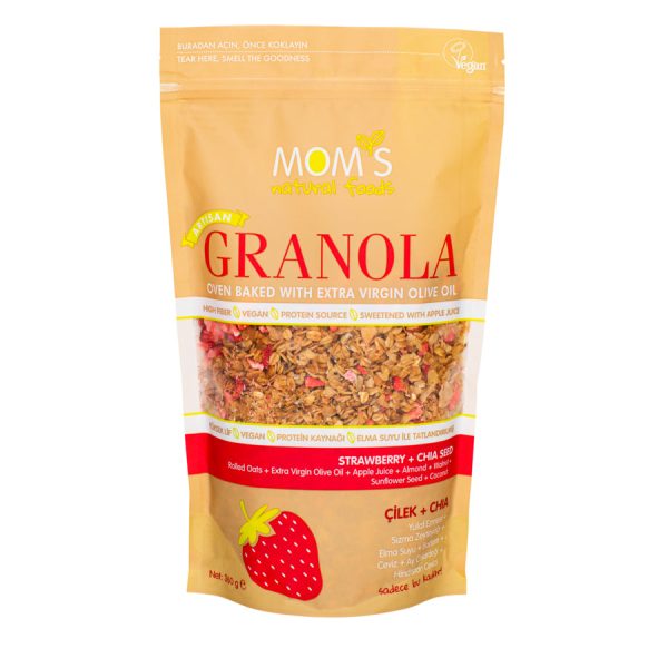 MOM S NATURAL FOODS STRAWBERRY + CHIA SEED GRANOLA 360 G on Sale