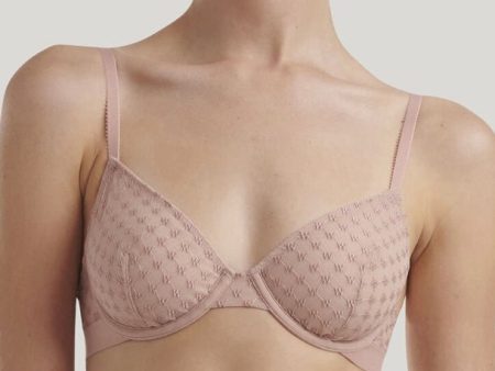 Wolford - Sheer Logo Full Cup Bra - Powder Pink on Sale