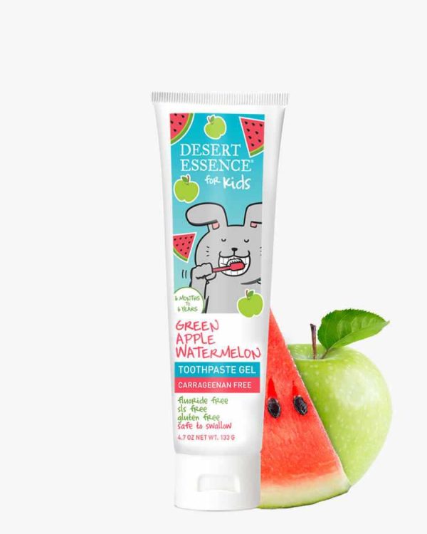 DESERT ESSENCE GREEN APPLE WATERMELON KIDS TOOTHPASTE GEL 133G Supply