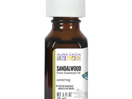 Aura Cacia Sandalwood Pure Essential Oils 0.5 fl oz (15 ML) Fashion