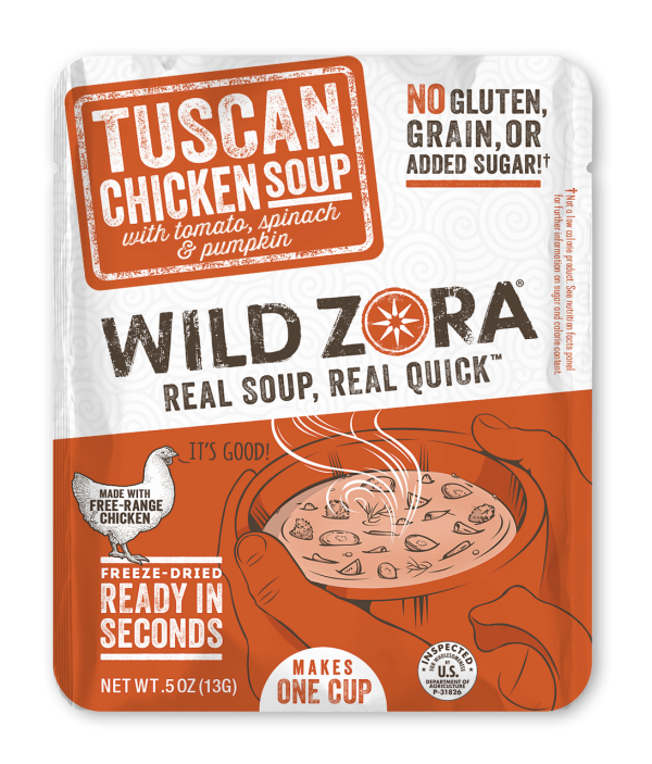 Wild Zora    Instant Soup Tuscan Chicken with Tomato, Spinach, & Pumpkin 0.5 oz Hot on Sale