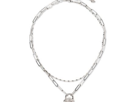 Don t Give Up Locket Necklace Bundle - White Gold on Sale