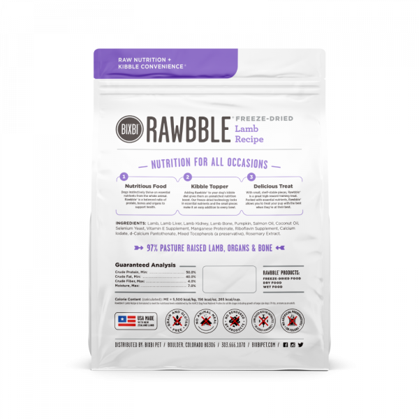 BIXBI Rawbble Freeze Dried  Lamb on Sale